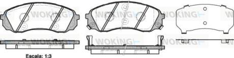 Комплект гальмівних накладок, дискове гальмо WOKING P1391302
