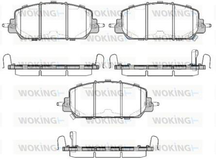 Комплект гальмівних накладок, дискове гальмо WOKING P14083.22