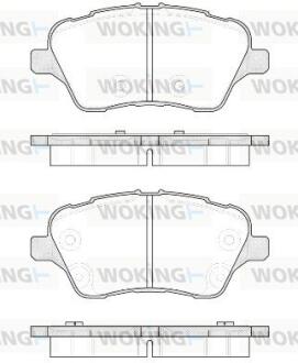 Комплект гальмівних накладок, дискове гальмо WOKING P14143.00