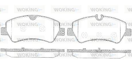 Комплект гальмівних накладок, дискове гальмо WOKING P14213.00