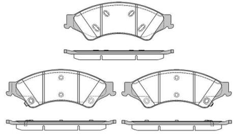 Комплект гальмівних накладок, дискове гальмо WOKING P14243.02