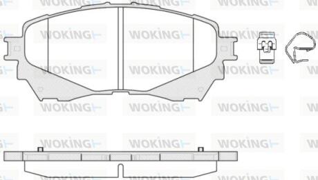 Комплект гальмівних накладок, дискове гальмо WOKING P14383.04
