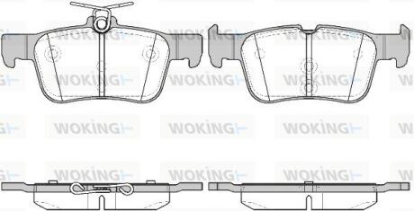 Комплект гальмівних накладок, дискове гальмо WOKING P14513.42