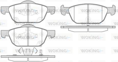 Комплект гальмівних накладок, дискове гальмо WOKING P14523.02