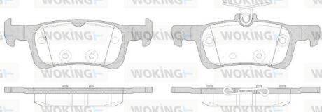 Комплект гальмівних накладок, дискове гальмо WOKING P14633.00