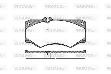 Комплект гальмівних накладок, дискове гальмо WOKING P147330