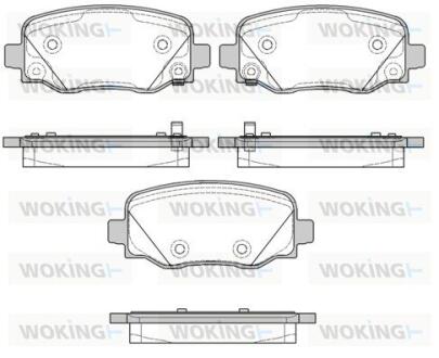 Комплект гальмівних накладок, дискове гальмо WOKING P14783.02