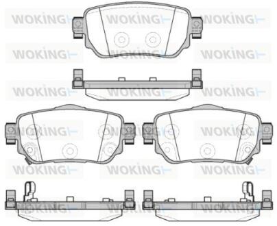 Комплект гальмівних накладок, дискове гальмо WOKING P14823.02