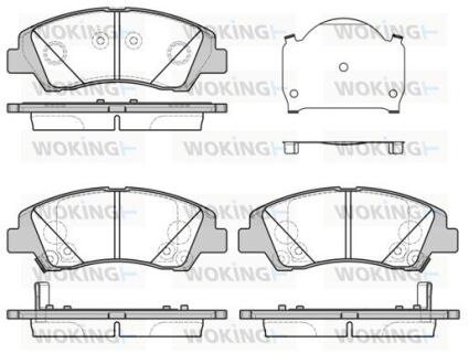 Комплект гальмівних накладок, дискове гальмо WOKING P14833.02