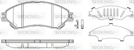 Комплект гальмівних накладок, дискове гальмо WOKING P14893.02