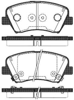Комплект гальмівних накладок, дискове гальмо WOKING P1512332