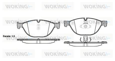 Комплект гальмівних накладок, дискове гальмо WOKING P15143.00