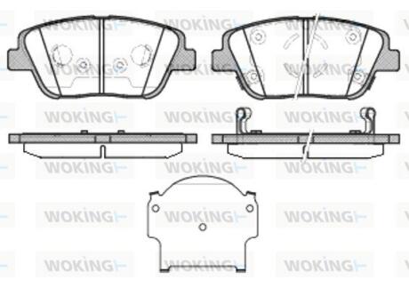 Комплект гальмівних накладок, дискове гальмо WOKING P15233.02