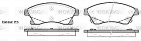 Комплект гальмівних накладок, дискове гальмо WOKING P1531312