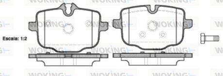 Комплект гальмівних накладок, дискове гальмо WOKING P15333.00
