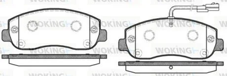 Комплект гальмівних накладок, дискове гальмо WOKING P1549301