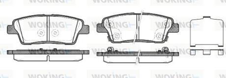 Комплект гальмівних накладок, дискове гальмо WOKING P15583.02