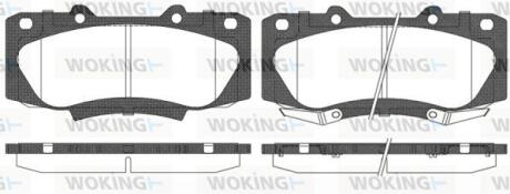 Комплект гальмівних накладок, дискове гальмо WOKING P15683.02