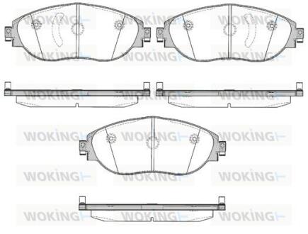 Комплект гальмівних накладок, дискове гальмо WOKING P15703.00