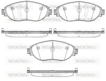 Комплект гальмівних накладок, дискове гальмо WOKING P15703.00