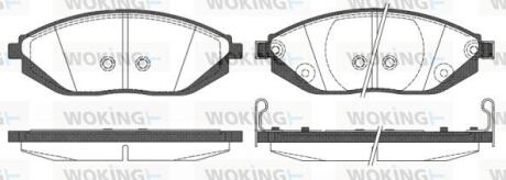 Комплект гальмівних накладок, дискове гальмо WOKING P15723.02