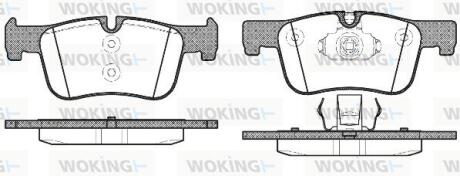 Комплект гальмівних накладок, дискове гальмо WOKING P15783.00