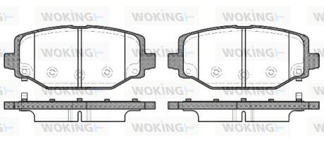 Комплект гальмівних накладок, дискове гальмо WOKING P15833.04