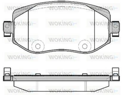 Комплект гальмівних накладок, дискове гальмо WOKING P1624308