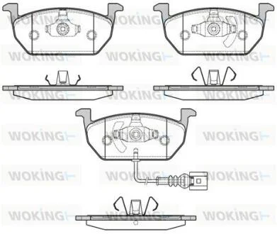 Комплект гальмівних накладок, дискове гальмо WOKING P17013.01