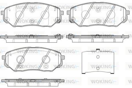 Комплект гальмівних накладок, дискове гальмо WOKING P17613.02