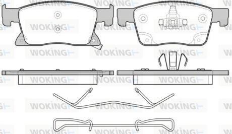 Комплект гальмівних накладок, дискове гальмо WOKING P17793.02