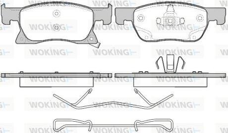 Комплект гальмівних накладок, дискове гальмо WOKING P17813.02