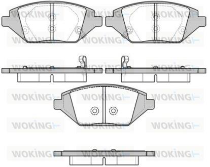 Комплект гальмівних накладок, дискове гальмо WOKING P17863.02