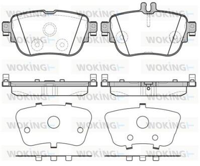 Комплект гальмівних накладок, дискове гальмо WOKING P17993.00