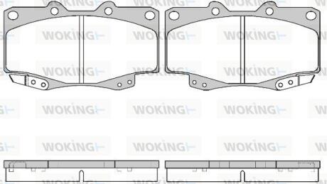 Комплект гальмівних накладок, дискове гальмо WOKING P2153.22