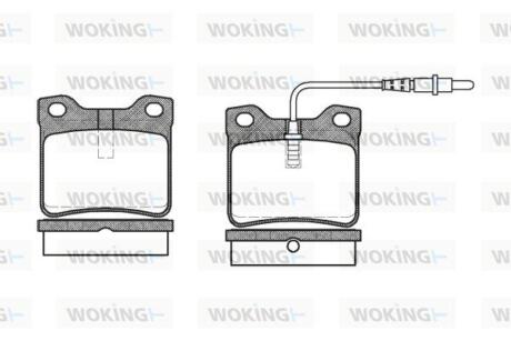 Комплект гальмівних накладок, дискове гальмо WOKING P221302