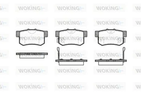 Комплект гальмівних накладок, дискове гальмо WOKING P225302