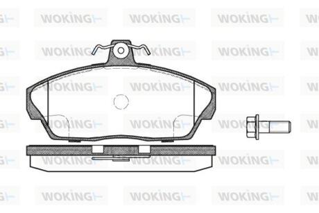 Комплект гальмівних накладок, дискове гальмо WOKING P2373.10