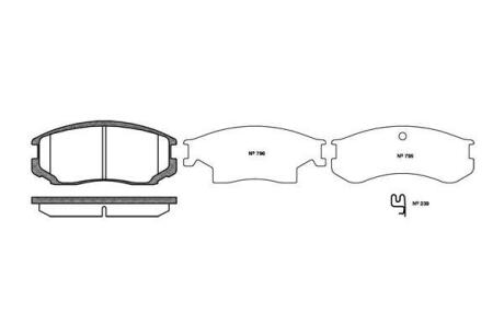 Комплект гальмівних накладок, дискове гальмо WOKING P2573.22