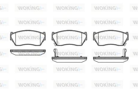 Комплект гальмівних накладок, дискове гальмо WOKING P2643.02