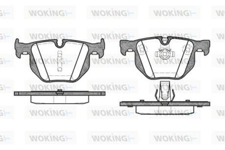 Комплект гальмівних накладок, дискове гальмо WOKING P281360