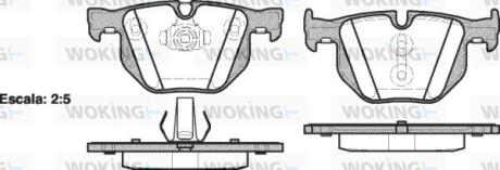 Комплект гальмівних накладок, дискове гальмо WOKING P281361