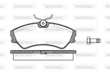 Комплект гальмівних накладок, дискове гальмо WOKING P283300