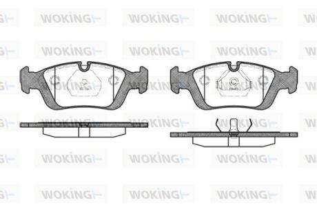 Комплект гальмівних накладок, дискове гальмо WOKING P284300