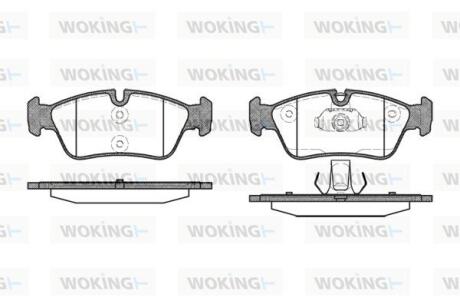 Комплект гальмівних накладок, дискове гальмо WOKING P284340