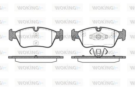 Комплект гальмівних накладок, дискове гальмо WOKING P284360
