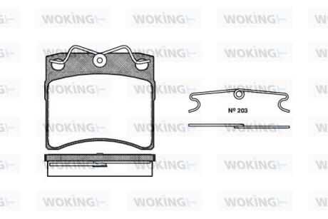 Комплект гальмівних накладок, дискове гальмо WOKING P285300