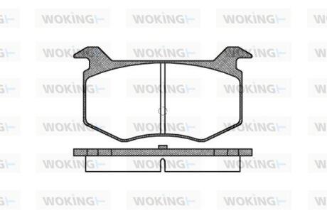 Комплект гальмівних накладок, дискове гальмо WOKING P2883.00