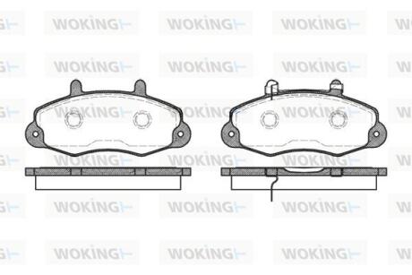 Комплект гальмівних накладок, дискове гальмо WOKING P2913.02