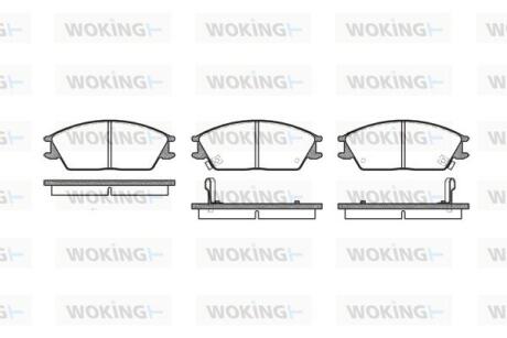 Комплект гальмівних накладок, дискове гальмо WOKING P324302